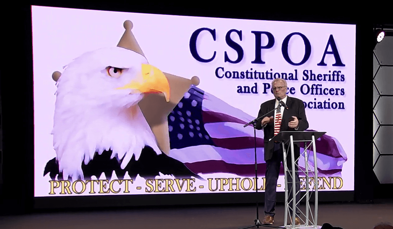 Larry Stickney at CSPOA "Save Our Sheriffs" rally